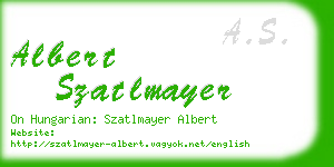 albert szatlmayer business card